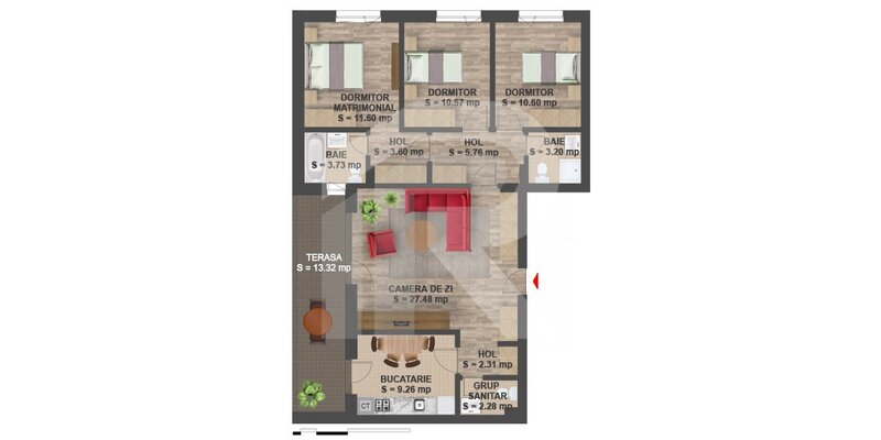 Baneasa Apartament in Greenfield - Platanilor, bloc 2017 cu 2 locuri de parcare